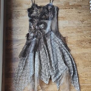 Vintage Jensato Steampunk Dark Fairy Handkerchief Dress